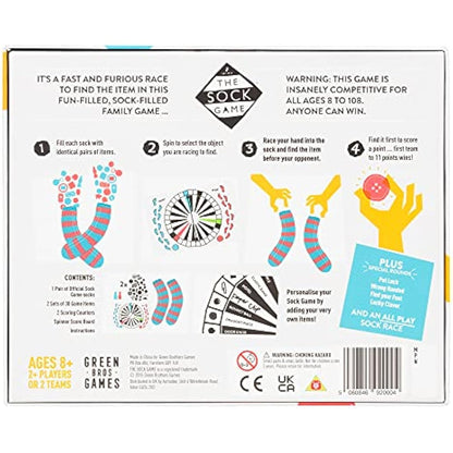 Green Brothers Games | The Sock Game | Board Game | Ages 8+ | 2+ Players | 5-30 Minutes Playing Time