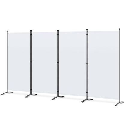 Angel Living 4 Panels Folding Room Divider | Privacy Screen with Polyester Fabric & Sturdy Iron Frame | Freestanding Partition for Office, Bedroom