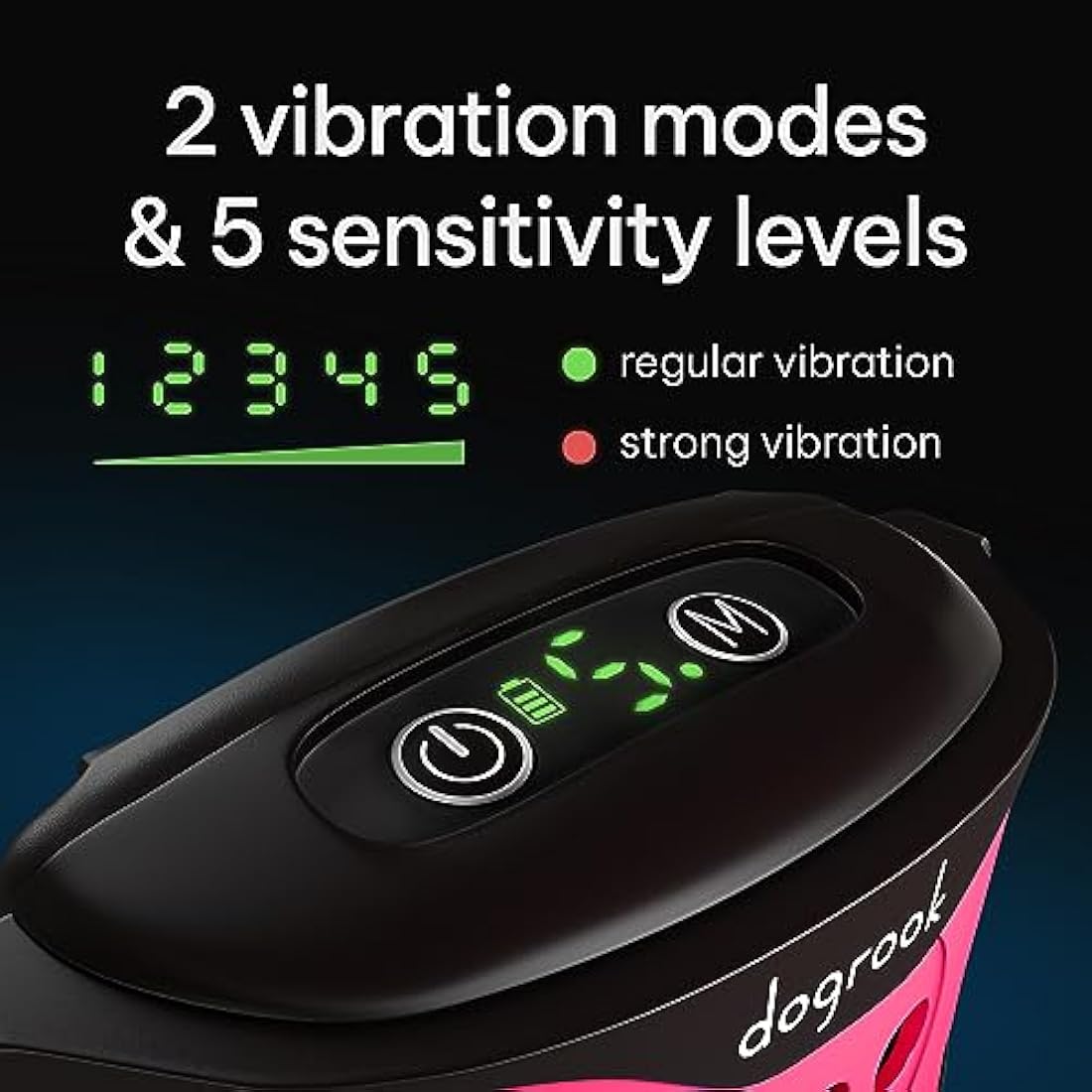 DogRook Anti Bark Collar - Automatic Anti Barking Collar - Vibrating Dog Collar - No Shock - Effective Anti Barking Device 8-110 lbs - Dog Training Collar - Pink