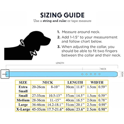 Vibrant Leather Dog Collar for Puppy, Cat, Kitten, Dogs - For Small, Medium, Large & Extra Large Pet Collars (Extra Large (45cm - 55cm Neck), Yellow)