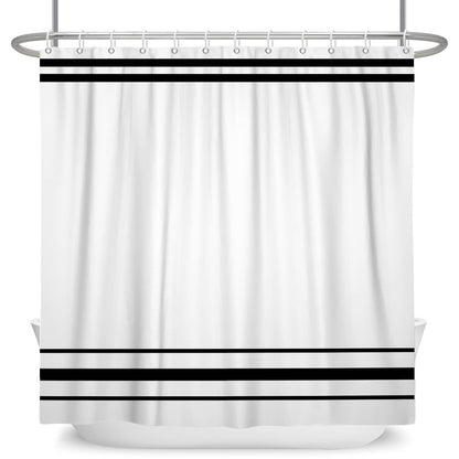 SDOTPMT 120x180cm Black and White Shower Curtain Modern Classic Black Striped Bath Curtain Rustic Farmhouse Minimalism Bathtub Curtain for Bathroom