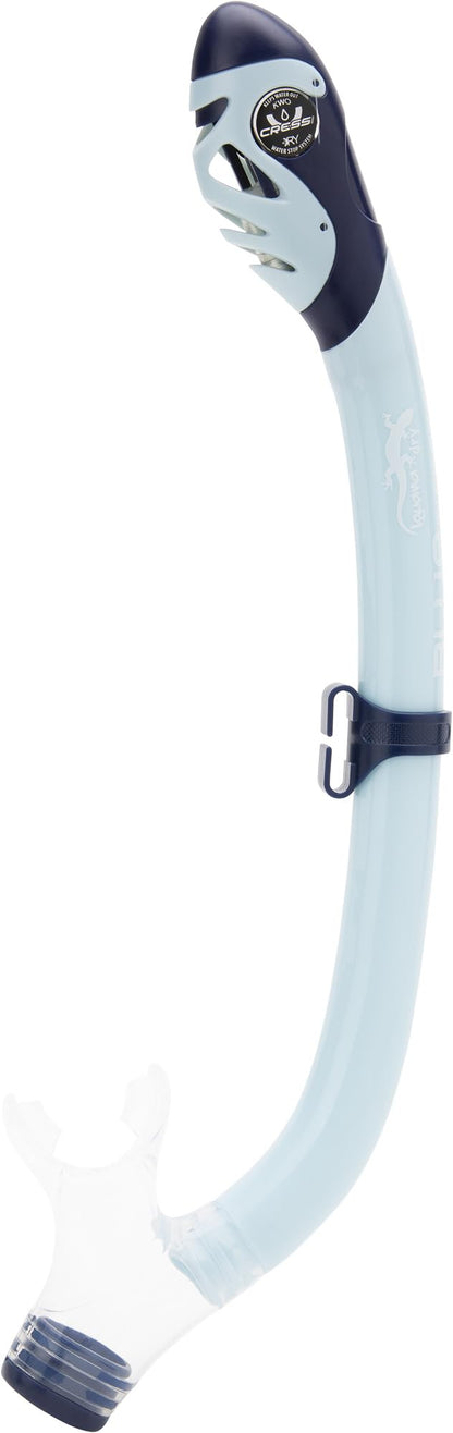 CRESSI Tinetto Rocks Dry Set Blue Navy/Ice Cyan L/XL - Kids Snorkeling Set Short Adjustable Fins, Silicone Mask, and Dry Snorkel, Blue Navy/Ice Cyan,
