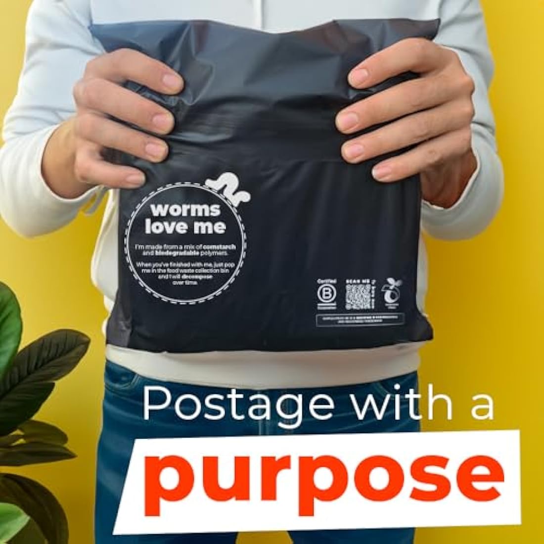 Simplelifeco UK Eco Friendly Compostable Mailing Bags (Small: 9 x 12”, Pack of 10) - Compostable Mailers - Postage Bags - Eco Friendly Packaging