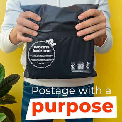 Simplelifeco UK Eco Friendly Compostable Mailing Bags (Medium: 12 x 16”, Pack of 25) - Compostable Mailers - Postage Bags - Eco Friendly Packaging