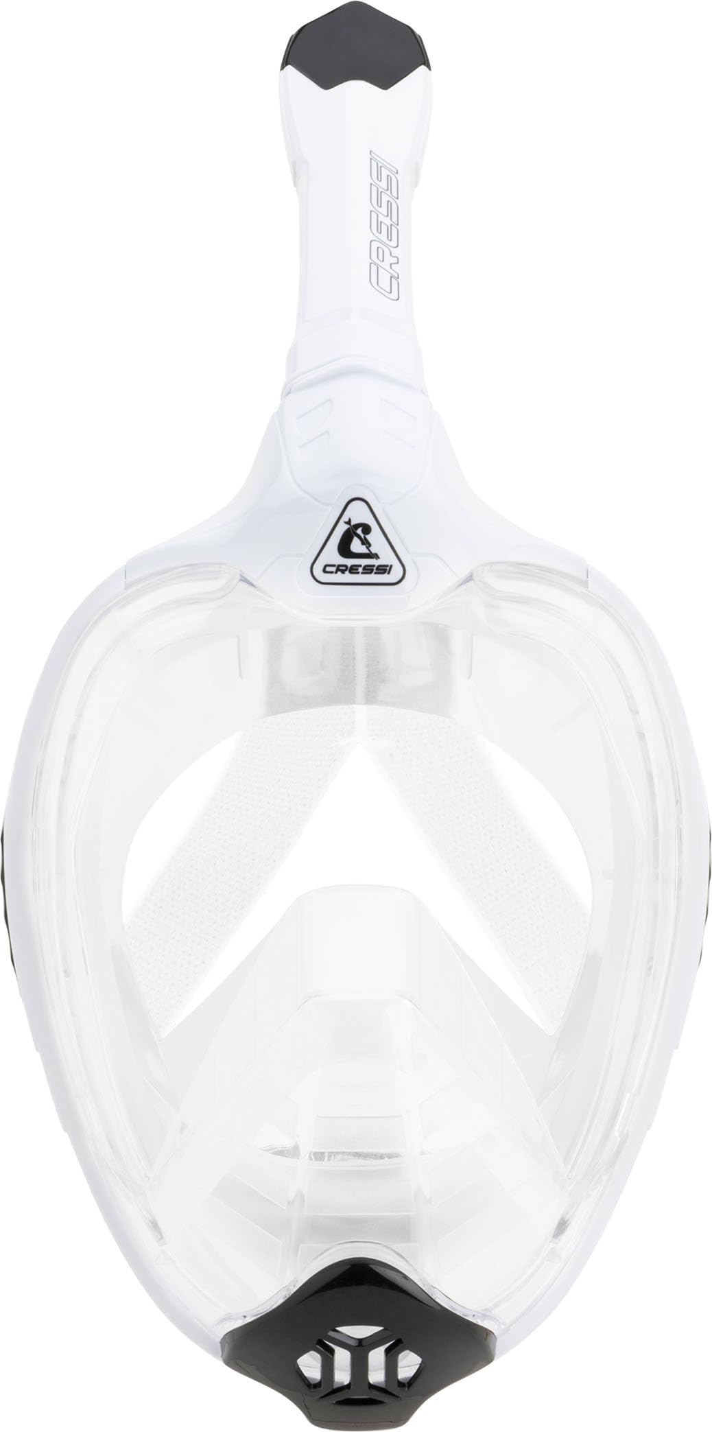 CRESSI Bali Full Face Mask White/Black S/M - Unisex Integral Snorkel Mask, Anti Fog Clear Lens, 100% Silicone, Dry Snorkel with Float Valve, Action