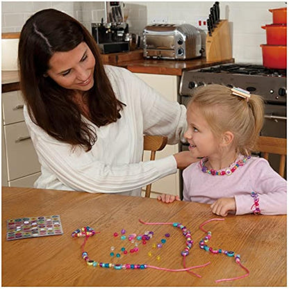 Galt Sparkle Jewellery - Childrens Necklace and Bracelet Making, Craft Kit for Kids - Fun Activity Pack with Colourful Beads and Stickers, Encourages Creativity and Motor Skills - Ages 5 Years Plus
