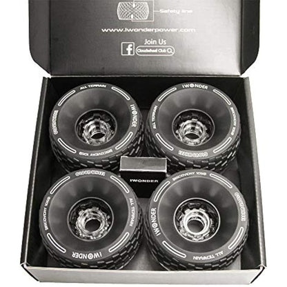 IWONDER Cloud Wheel 105mm Discovery Electric Skateboard Wheels Patented Damping Foam Core All Terrain Off Road 78A Translucent Urethane Longboard Wheels（Not Applicable to Hub Motor