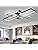 EIDISUNY LED Ceiling Light Dimmable Rectangle 94W Black Ceiling Light with Remote Control for LivingRoom Bedroom LED Modern Ceiling Lighting Kitchen Diningroom Office Hallway Country House - 94W Black