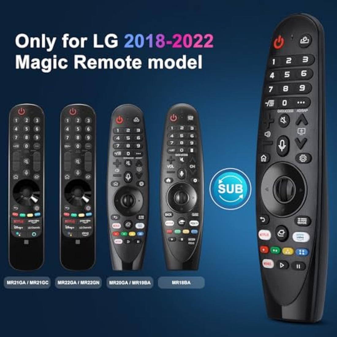 Voice Magic Remote for LG UHD OLED QNED NanoCell 4K 8K Smart TV Magic Remote AKB75855501 AN-MR20GA AN-MR19BA AN-MR18BA Replacement, with Pointer Function