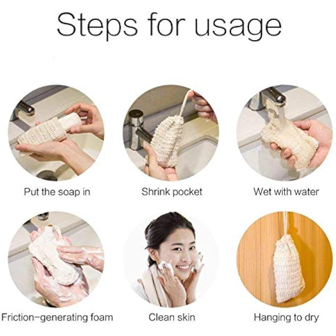 KIPETTO 15Pcs Soap Saver Bag Natural Sisal Exfoliating Soap Pouch Drawstring Soap Bags for Shower Bath, 5.5"x3.5"