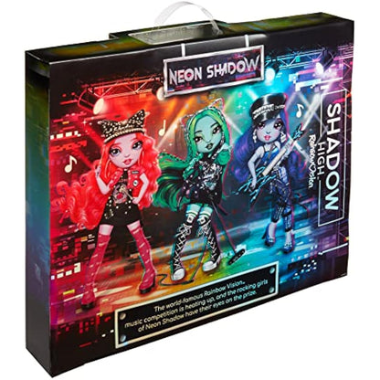 Shadow High Rainbow Vision Neon Shadow - HARLEY LIMESTONE - Neon Green Fashion Doll, Mix & Match Designer Outfits and Rock Band Accessories Playset - For Kids and Collectors Ages 6+