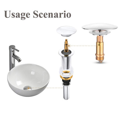 Pop Up Click Clack Sprung Plug Stopper,Bathroom Basin Sink Drain Plug Stopper,Waste Push Button Brass Slotted Plug for Washbasin Bathroom 1pcs