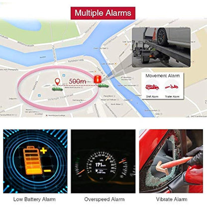 GPS Tracker, 10000mAh Battery GPS Car Tracker with Magnet, Waterproof Real Time Positioning Anti Lost Tracking Device for Fleet, Van, Vehicle, Worldwide Coverage No Distance Limit No Subscription Fee