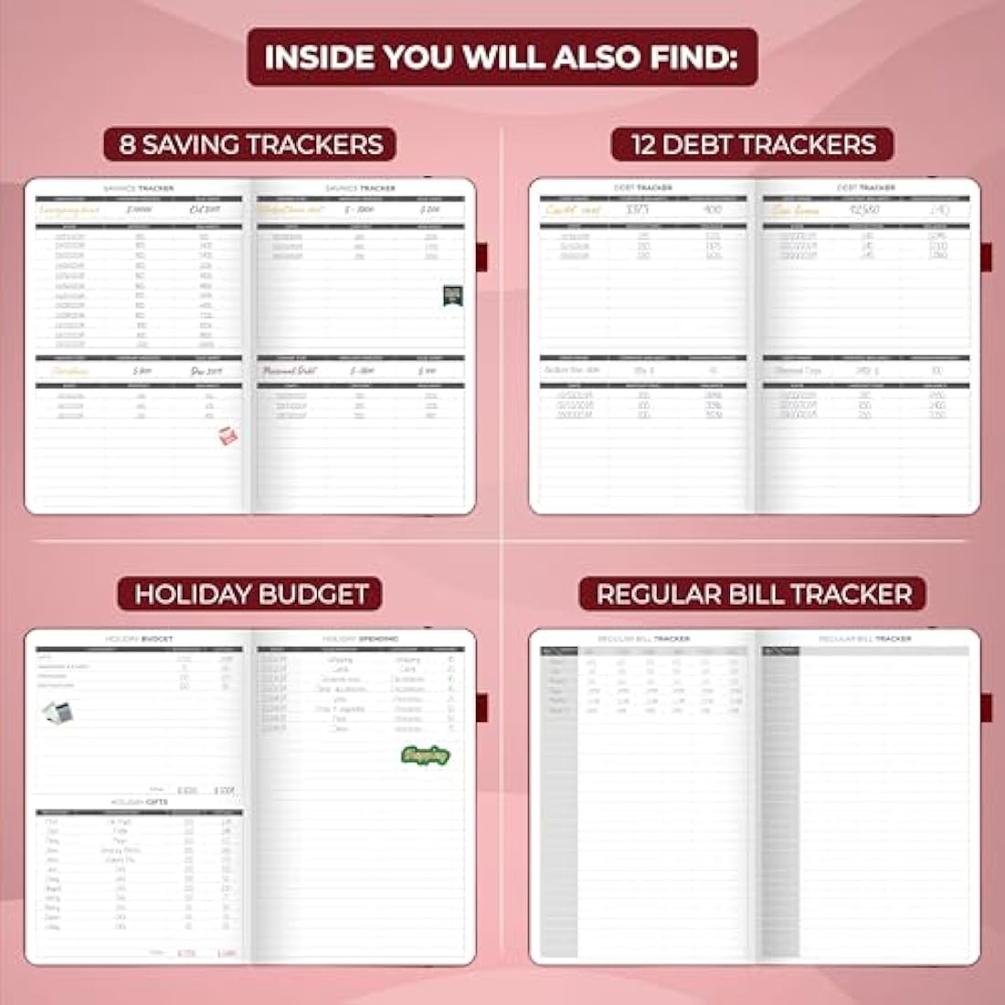 Clever Fox Budget Planner - Expense Tracker Notebook. Monthly Budgeting Organizer, Finance Logbook & Accounts Book, Bill Tracker, A5 (Wine Red)