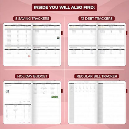 Clever Fox Budget Planner - Expense Tracker Notebook. Monthly Budgeting Organizer, Finance Logbook & Accounts Book, Bill Tracker, A5 (Wine Red)