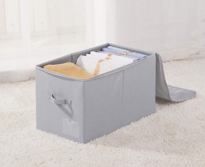 Amonsen Pack of 2, Stackable Rigid Storage Containers, Fits Most Wardrobe Closet, Light Gray
