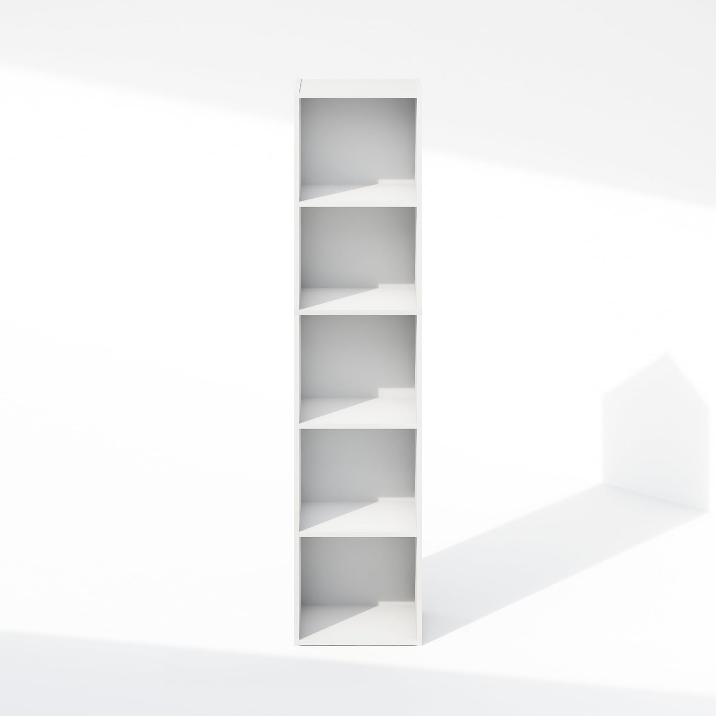 Furinno REED Closet Organizers and Storage, 5-Tier Closet Organizer, Open Shelf Closet Storage, for Wardrobe, Bedroom, Living Room, White