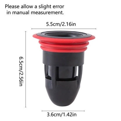 Shower Floor Drain Backflow Preventer, One-Way Drain Valve Sewer Core Anti-Odor Pipe Plug for Kitchen Bathroom (Black)