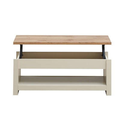TAD TIMBER ART DESIGN UK Lisbon Cream Lift Up Coffee Table Storage Unit