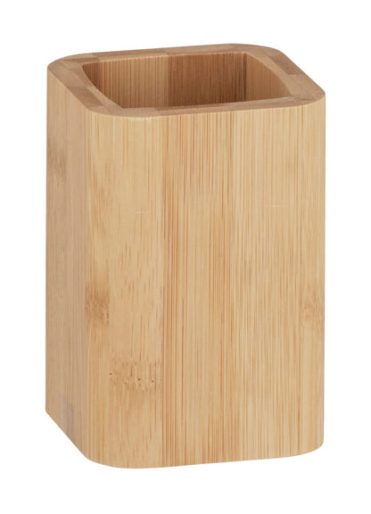 WENKO Bamboo Toothbrush Holder, Sustainable Bamboo Toothbrush Holder for Toothbrush, Tongue Cleaner and Toothpaste