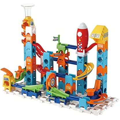 VTech Marble Rush Launch Pad, Construction Toys for Kids with 10 Marbles and 75 Building Pieces, Electronic Track Set for Boys & Girls, Colour-Coded Building Toy with Sound, 4 Years +, English Version