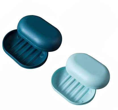 Soap Dish with Lid - Leakproof Travel Soap Case - 2PCS