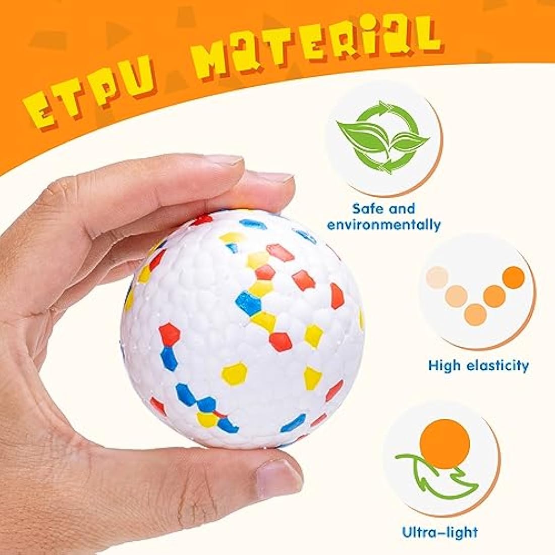 Nobleza 3 Pack Dog Balls Toys, Indestructible Dog Ball Toy, Nature Rubber High Bounce Solid Dog Balls for Throw and Fetch, Durable Floating Interactive Dog Toys, Medium, D6.3cm/2.48''