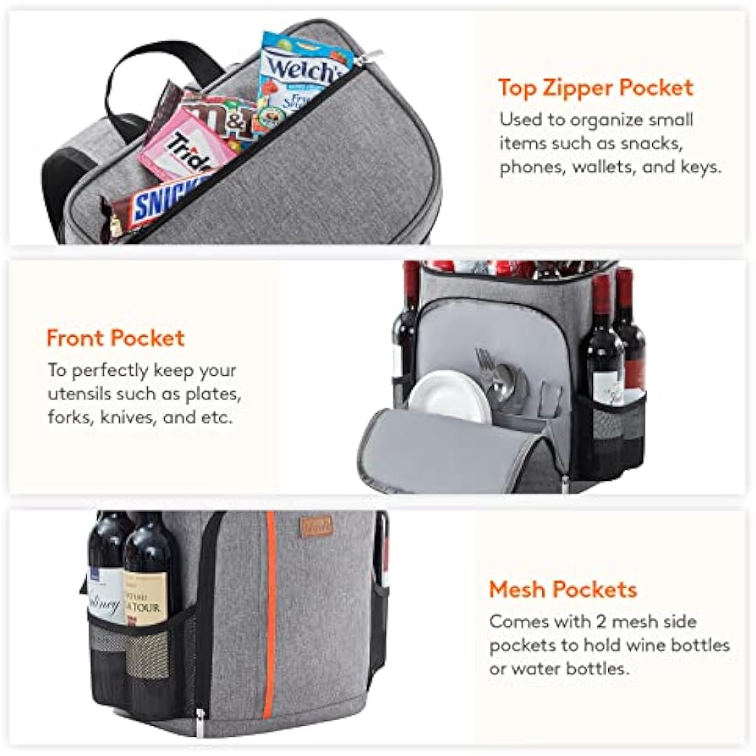 Lifewit Backpack Cooler Waterproof Insulated Soft Lunch Cooler Backpack Lightweight Leakproof Cooler Bag for Men Women Adults for Work Picnics Beach Camping Travel Outdoor Activities