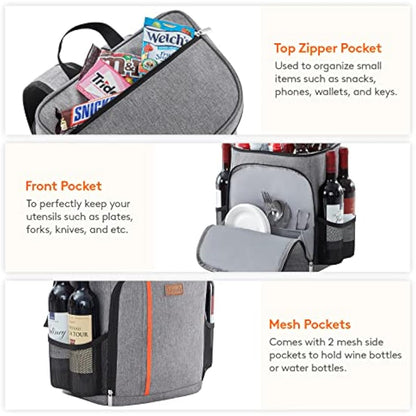 Lifewit Backpack Cooler Waterproof Insulated Soft Lunch Cooler Backpack Lightweight Leakproof Cooler Bag for Men Women Adults for Work Picnics Beach Camping Travel Outdoor Activities