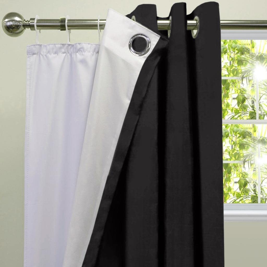 Nopton Textile Blackout Lining for Eyelet Curtains 3 Pass Thermal Insulated Includes Curtain Hooks (90" x 90" (Inc 24 Hooks))