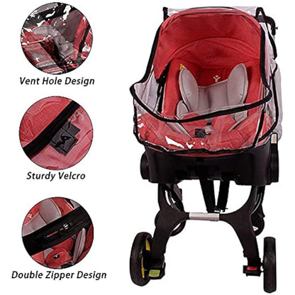 Cysocool Baby Car Seat Stroller Rain Cover Compatible with Doona Stroller Car seat, Waterproof Stroller Weather Shield with Easy Access Zipper, Baby Carrier Cover Rain Shield Car Seat Accessory