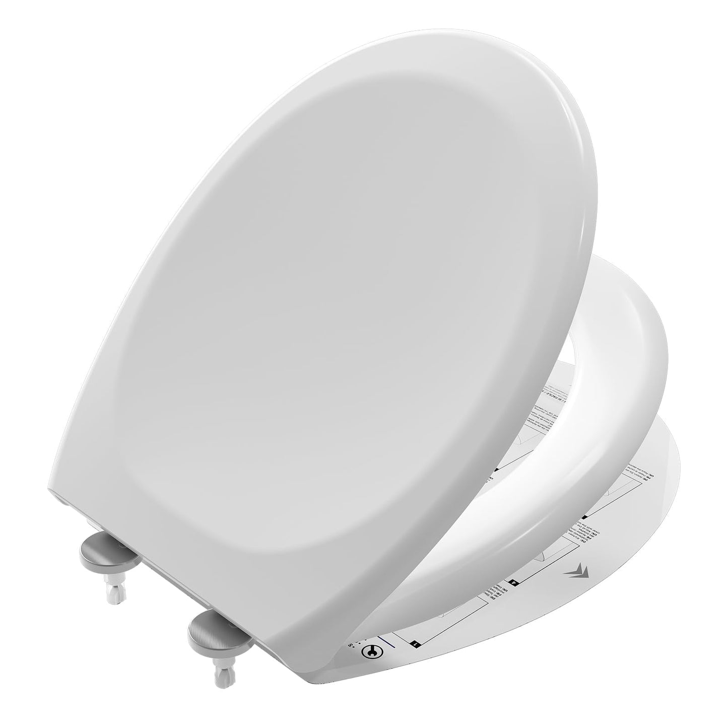DREW Oval Toilet Seat Soft Close with One-Button Quick Release, Universal Fit Top Fixing Adjustable Hinges, Easy to Install, Heavy Duty Eco-Friendly