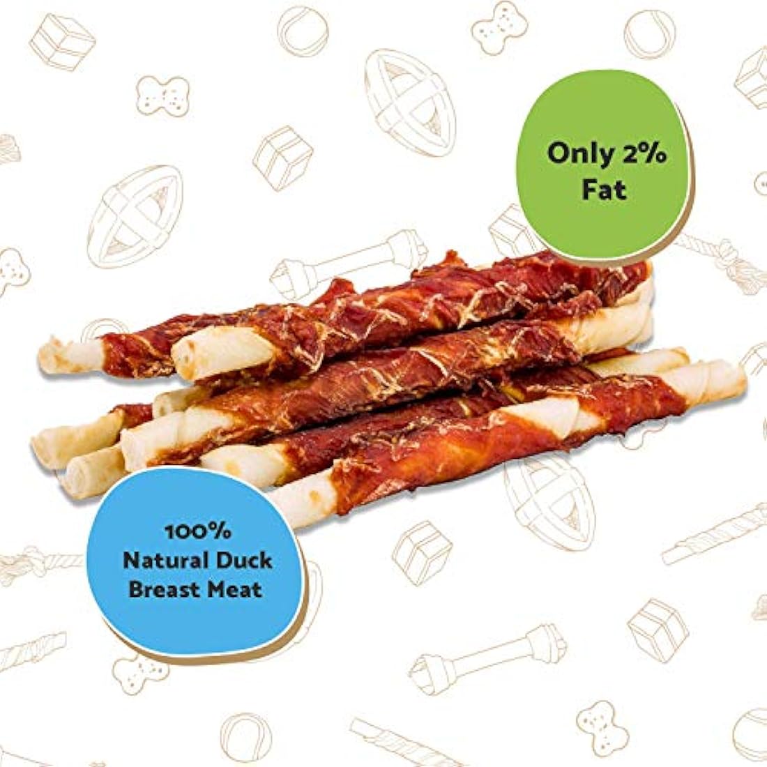 Good Boy - Chewy Twists with Duck - Dog Treats - Made with 100% Natural Duck Breast Meat - 90 g ℮ - Gluten Free Dog Treats - Case of 10