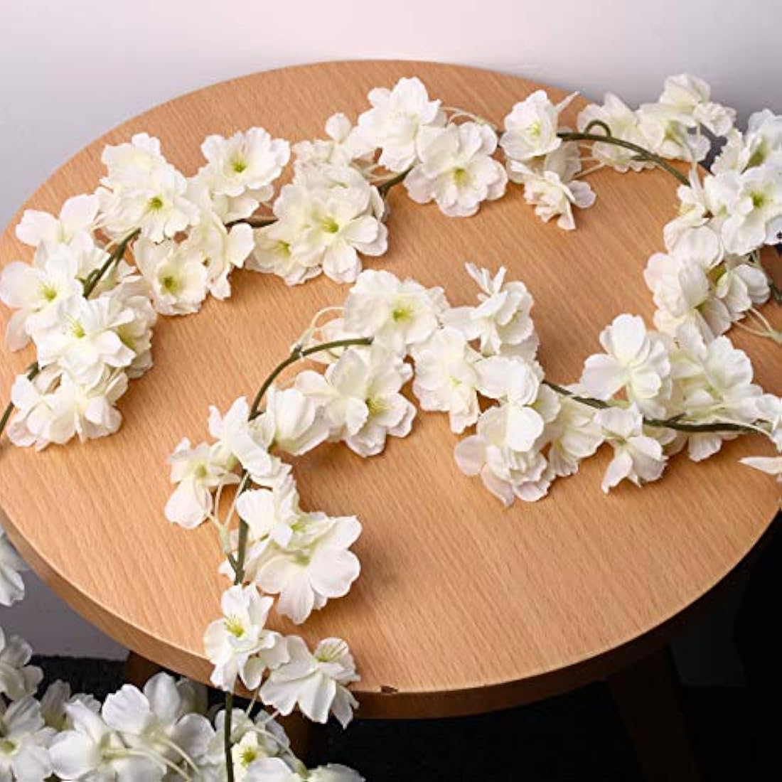 Artificial Silk Cherry Blossom Flowers Hanging Vine Garlands Home Wedding Decorations – White