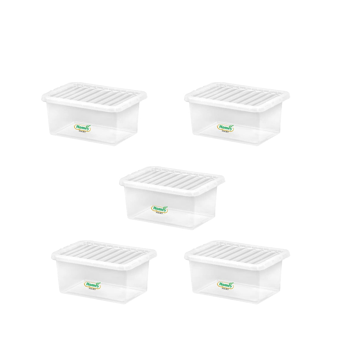 Homey Mart High‑Quality 11 Litre Storage Box with Clip‑On Lid – Durable, Stackable Plastic Container for Home, Office & Workplace Organisation