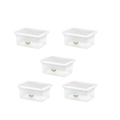 Homey Mart High‑Quality 11 Litre Storage Box with Clip‑On Lid – Durable, Stackable Plastic Container for Home, Office & Workplace Organisation