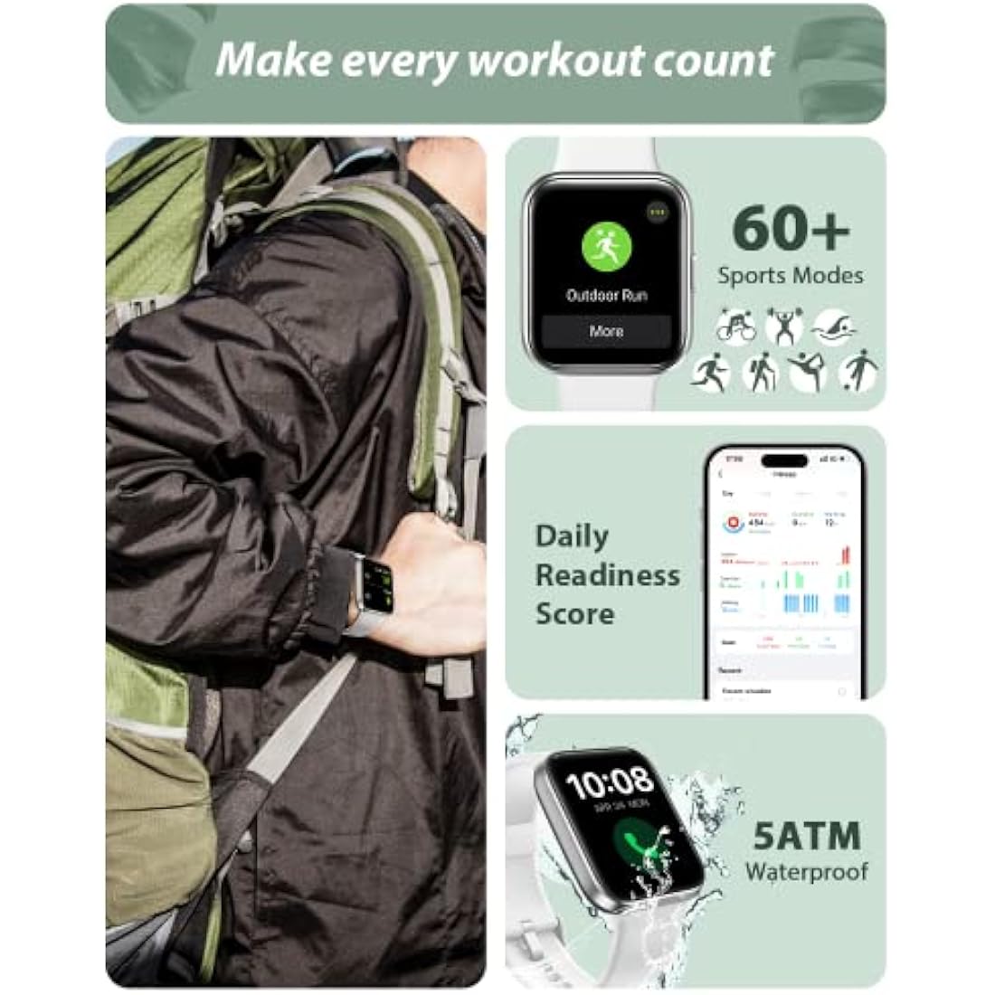 Smart Watch for Women(Answer/Make Call), Alexa Built-in 1.8" Touch Screen Fitness Watch with SpO2 Heart Rate Sleep Monitor, 100 Sport, IP68 Waterproof Step Counter Ladies Smartwatch for iPhone Android