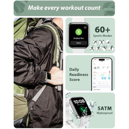 Smart Watch for Women(Answer/Make Call), Alexa Built-in 1.8" Touch Screen Fitness Watch with SpO2 Heart Rate Sleep Monitor, 100 Sport, IP68 Waterproof Step Counter Ladies Smartwatch for iPhone Android