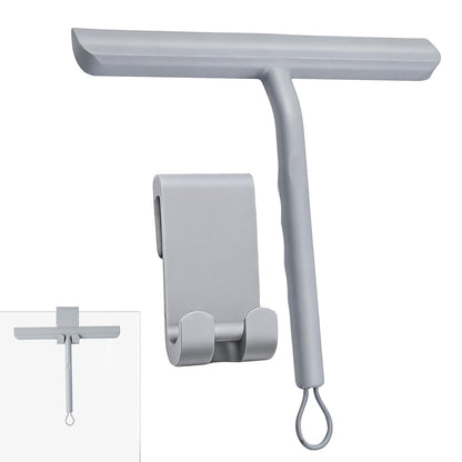 Vinabo Silicone Shower Squeegee – Glass Wiper for Shower Doors, Bathroom Screens, Mirrors, Car Windows & Glass Cleaning，Grey,21cm
