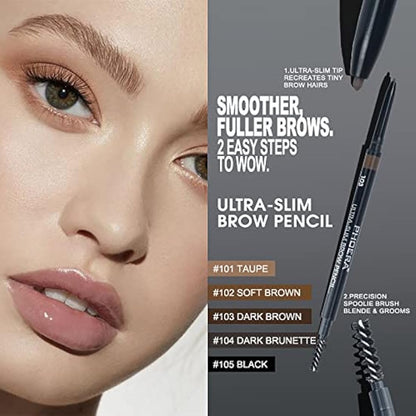 Eyebrow Pencil Natural Look, Black, Easy To Use, Long-Lasting, Waterproof, Precise Application, Vegan & Cruelty-Free 0.08g (105#Black)