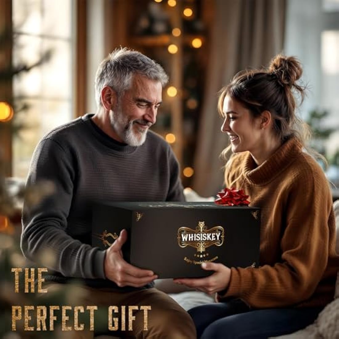 WHISISKEY - Whiskey Glass Set - Whiskey Gift Sets for Men - Whisky Glass Birthday Gifts for Men - Rum Tumblers - Mens Gifts - Whisky Set with 4 Glasses, 8 Whiskey Stones, Accessories