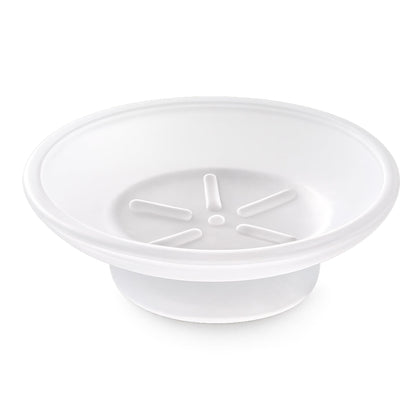 Glass Soap Dish Replacement, Round, Frosted, Matt Glass