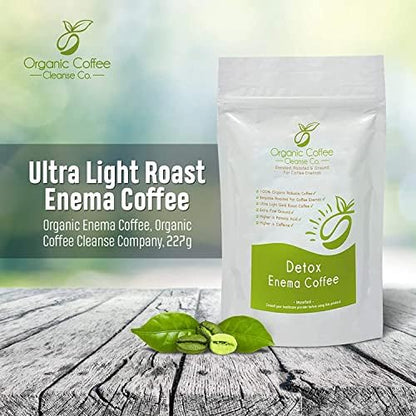 Ground Enema Coffee 1kg - Specifically For Coffee Enemas - Organic Coffee Cleanse Co - 100% Robusta & 100% Organic - Ultra Light Gold Roast - Fine Grind