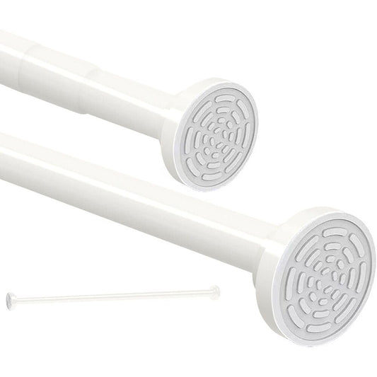 Extendable Shower Curtain Pole 120-215 CM(47"-82") Stainless Steel No Drill Curtain Pole, Door Shower Curtain Rail Tension Rod,Non-Slip,Never