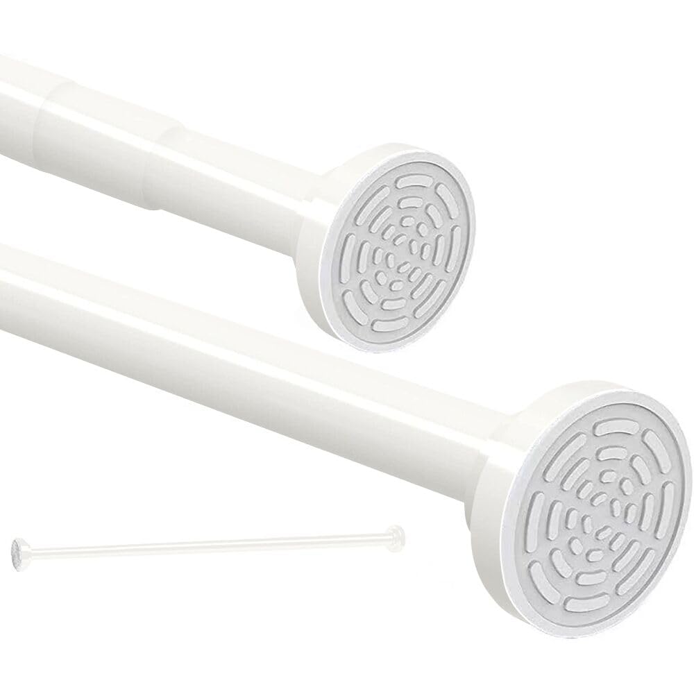 Extendable Shower Curtain Pole 50-130CM Stainless Steel No Drill Curtain Pole, Door Shower Curtain Rail Tension Rod, for Wardrobe Curtain Kitchen