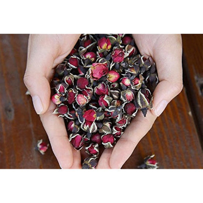 TooGet Dried Flower Tea Fragrant Red Golden-rim Rose Buds Rose Petals Natural Herbal for Tea, Culinary Food Grade - 4 OZ