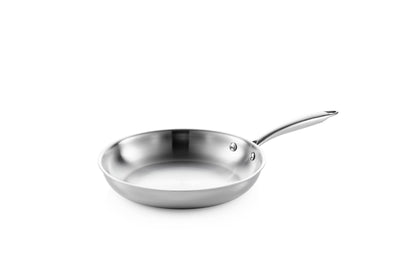 SEIDO Stainless Steel Frying Pan Induction Uncoated Non-Toxic Triply Cookware 24cm PFOA PFAS Free Dishwasher & Oven Safe 260C, New ThermoCore 5ply