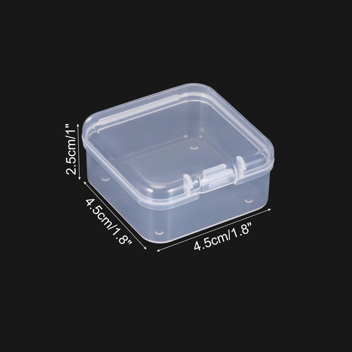 PATIKIL 1.8x1.8x1 Inch Clear Storage Box with Hinged Lid, 20Pack Plastic Stackable Rectangle Organizer Container for Bead Jewelry Small Item Art