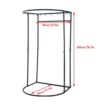 FWTXZTER Portable Changing Room, U-Shape Black Mobile Fitting Room