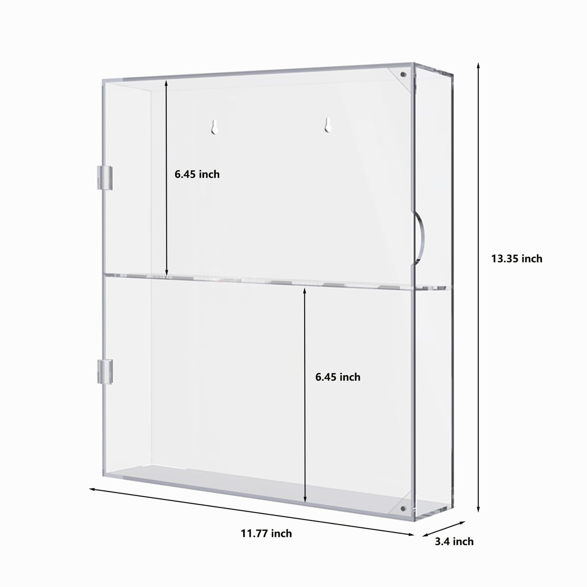 UoYeet Acrylic Display Cabinet for Both Wall Mount and Desktop Showcasing, 2 Layer Clear Display Case for Mini Toys, Pop Figurines